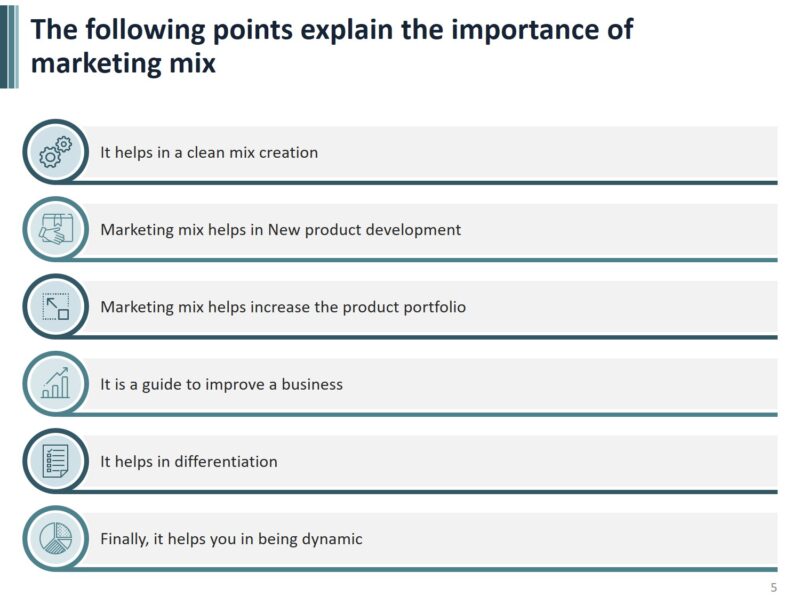 Marketing Mix free powerpoint template - Standard Size - Image 5