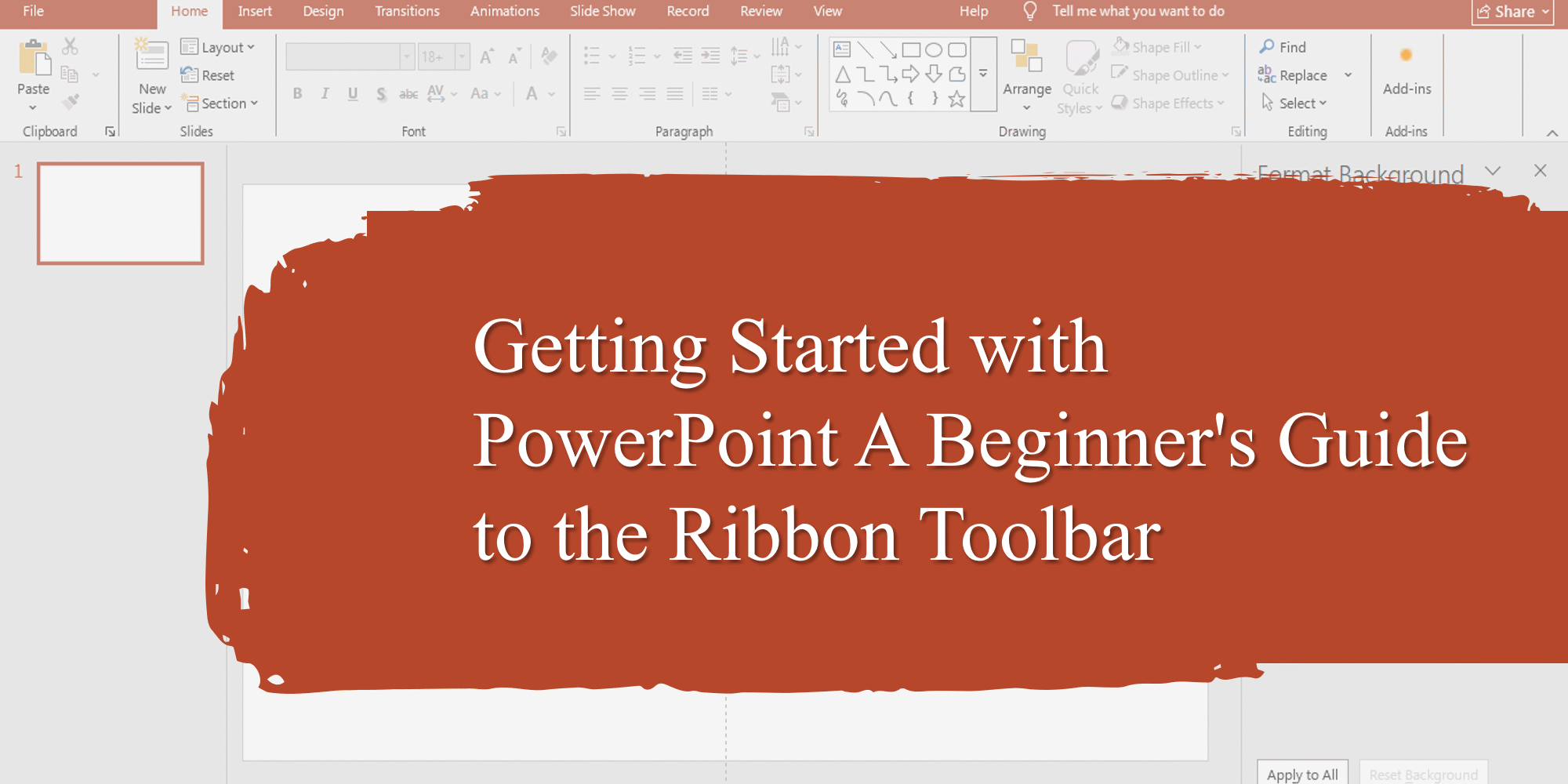 Getting Started with PowerPoint: Ribbon Toolba