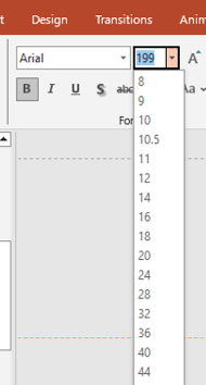 font size