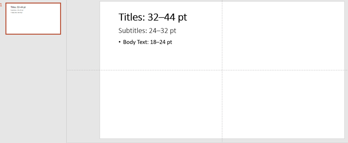 font sizes